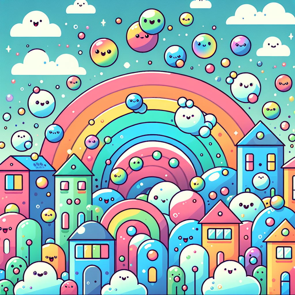 Bubbly Bubble Town Paint By Diamonds Art