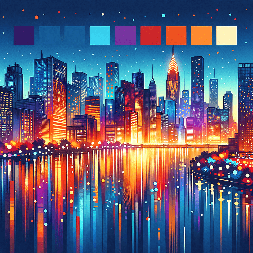 Vibrant City Lights Painting By Diamonds Kit