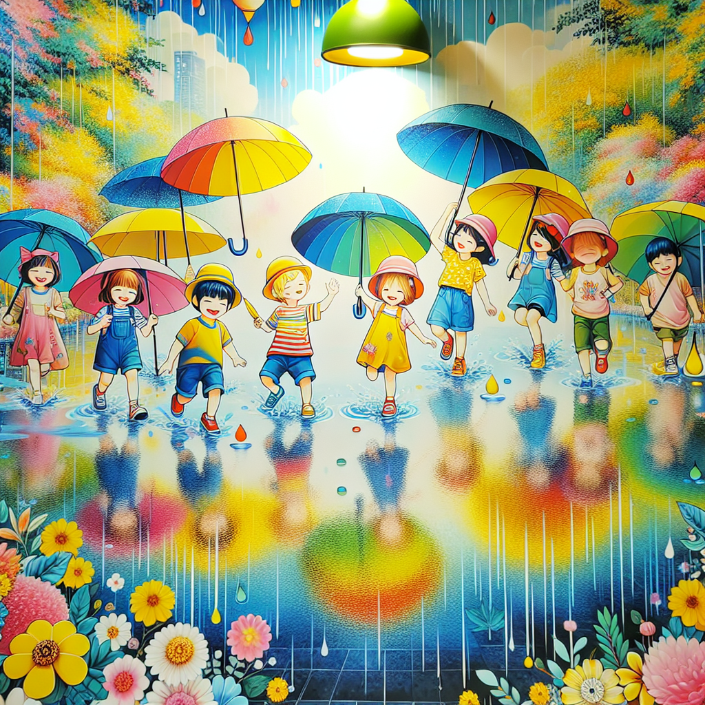 Joyful Rainy Day Scene Diamonded Painting Kits