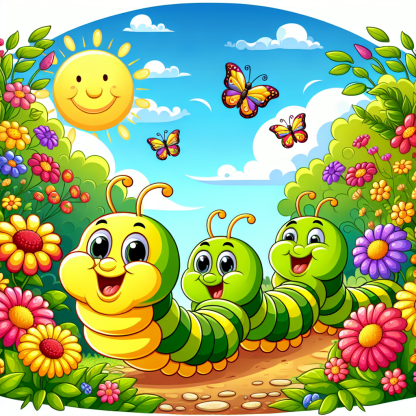 Colorful Caterpillar Parade Diamond Painting