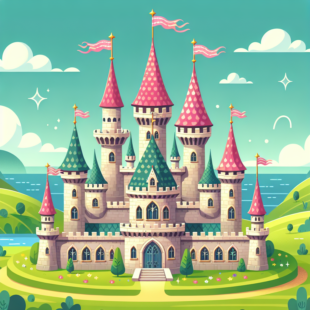 Cute Fairy Tale Castle Paint By Color