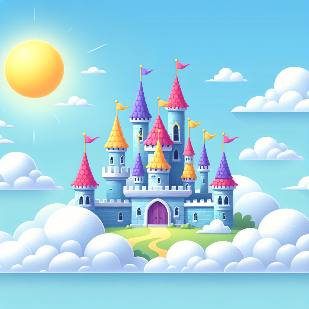 Cheerful Cloud Castle Paint By Diamonds Art