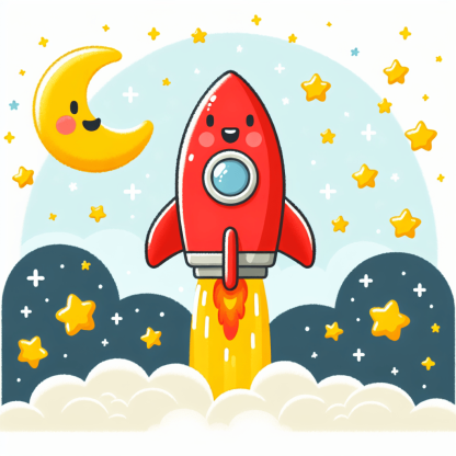 Colorful Rocket Adventure Paint By Diamonds Art