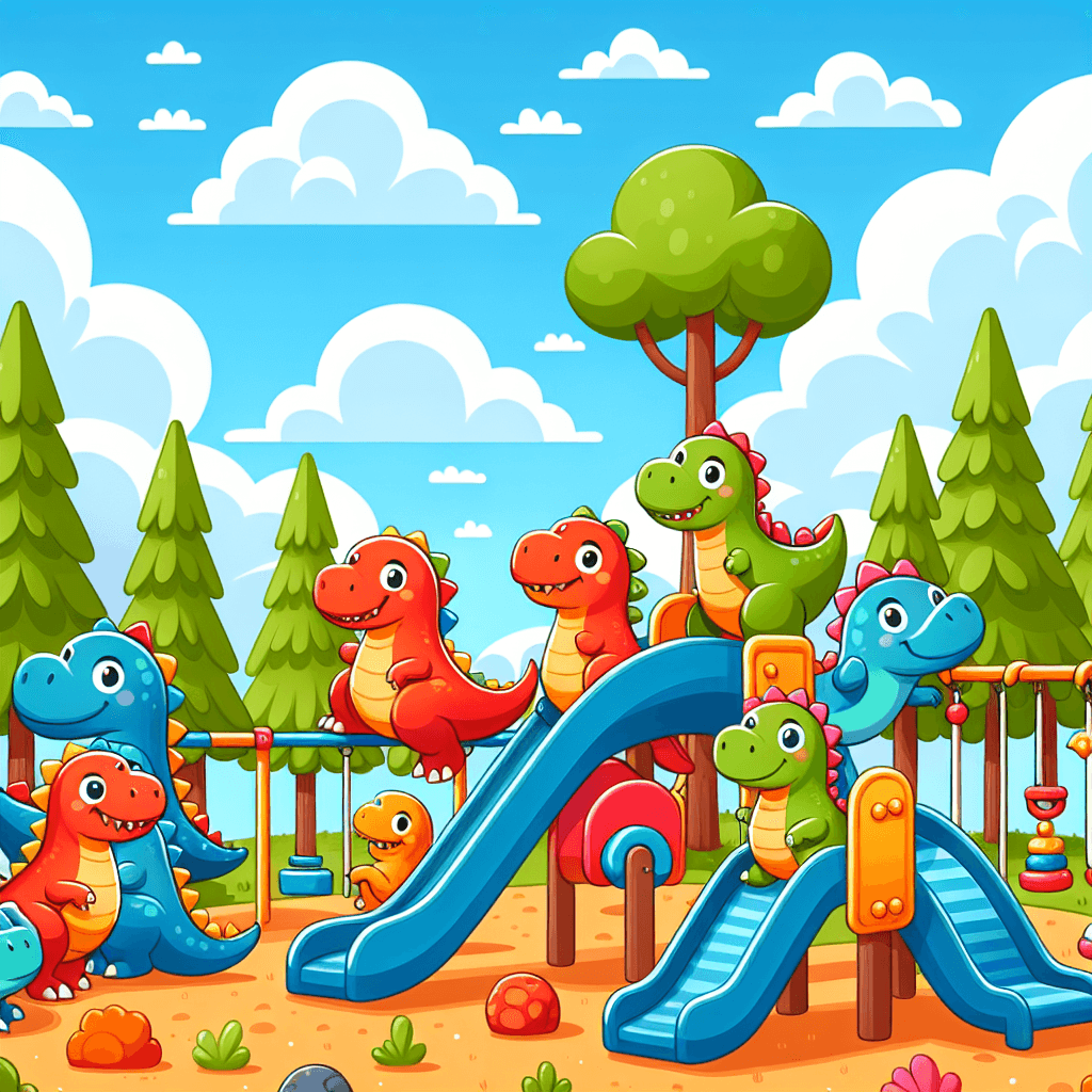 Dinosaur Playground Paint By Color