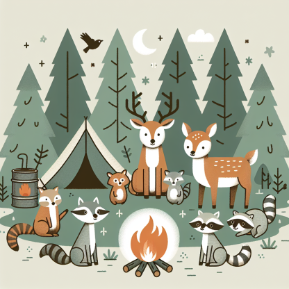Forest Friends Campout Paint By Diamond