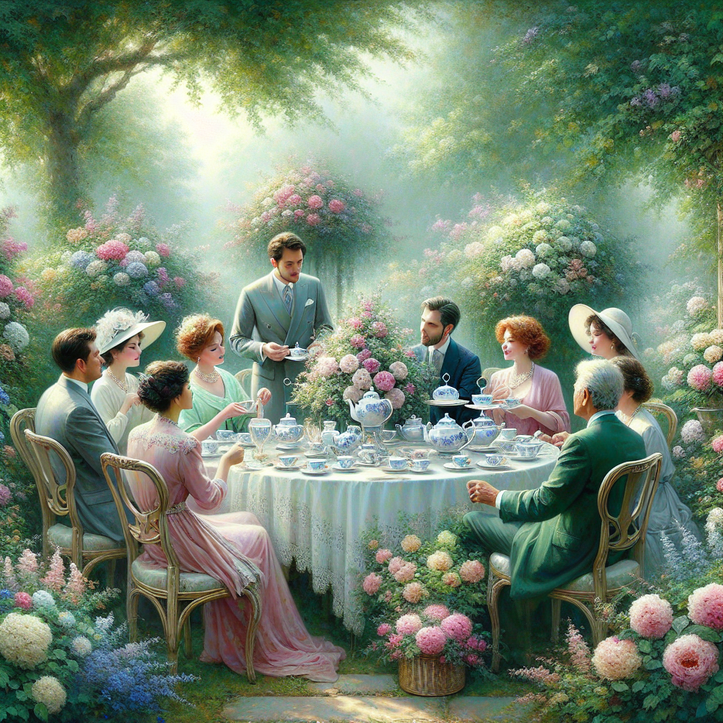 Elegant Garden Tea Party Painting By Diamonds Kit
