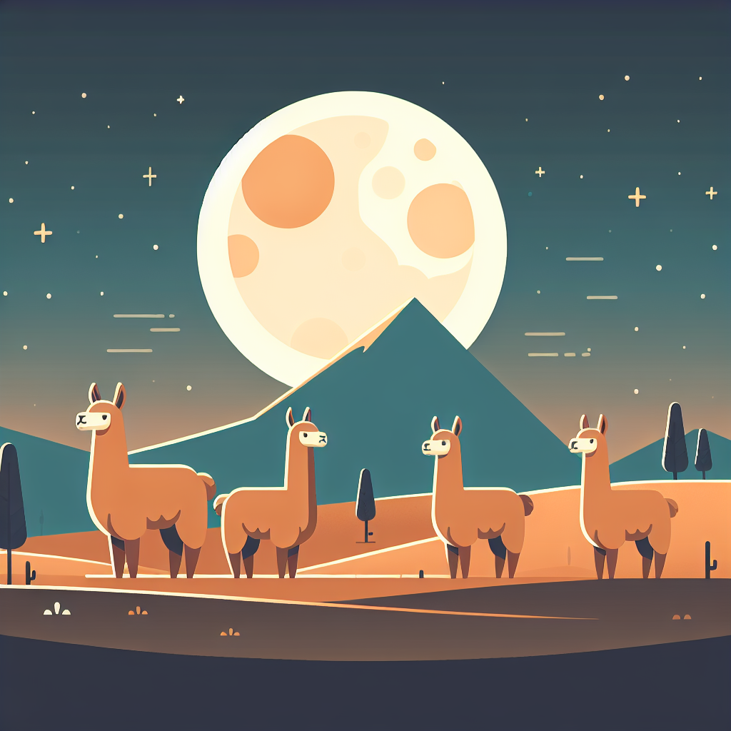 Moonlit Mountain Llamas Paint By Diamond