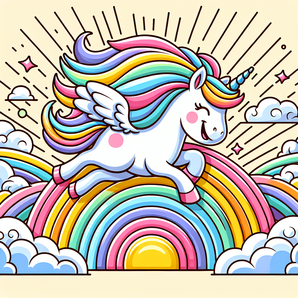 Bouncing Rainbow Unicorn Paint By Color