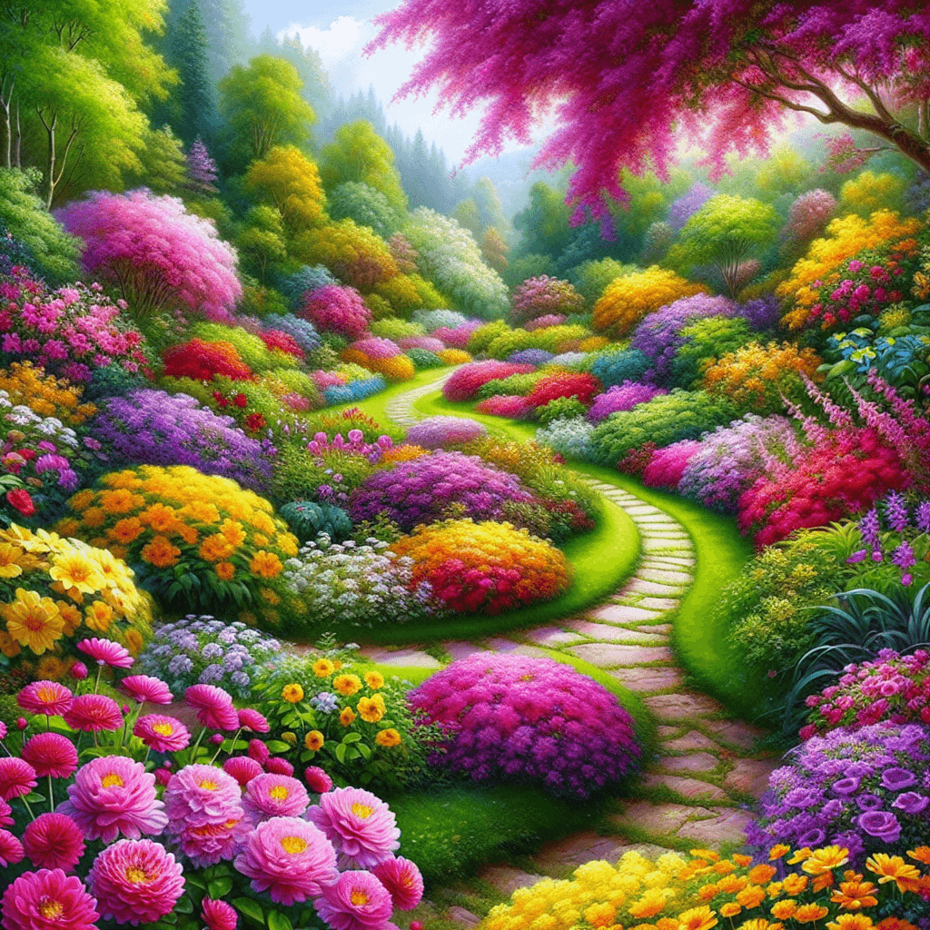Enchanting Garden Pathway Painting By Diamonds Kit