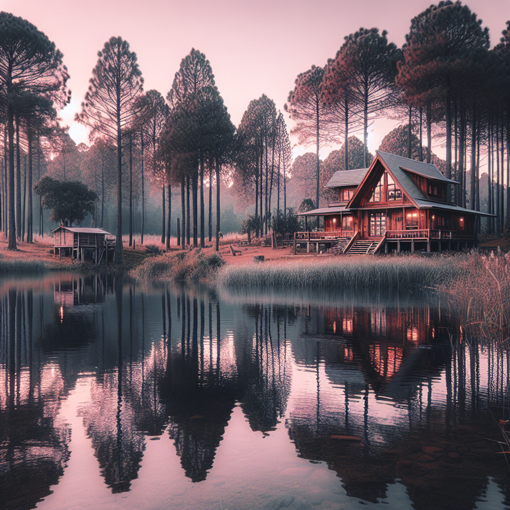 Rustic Lakeside Cabin Diamond Painting
