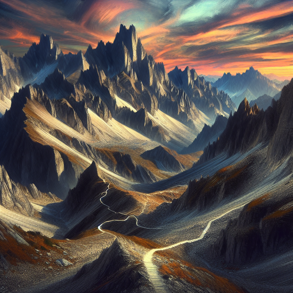 Dynamic Mountain Pass Diamond Painting