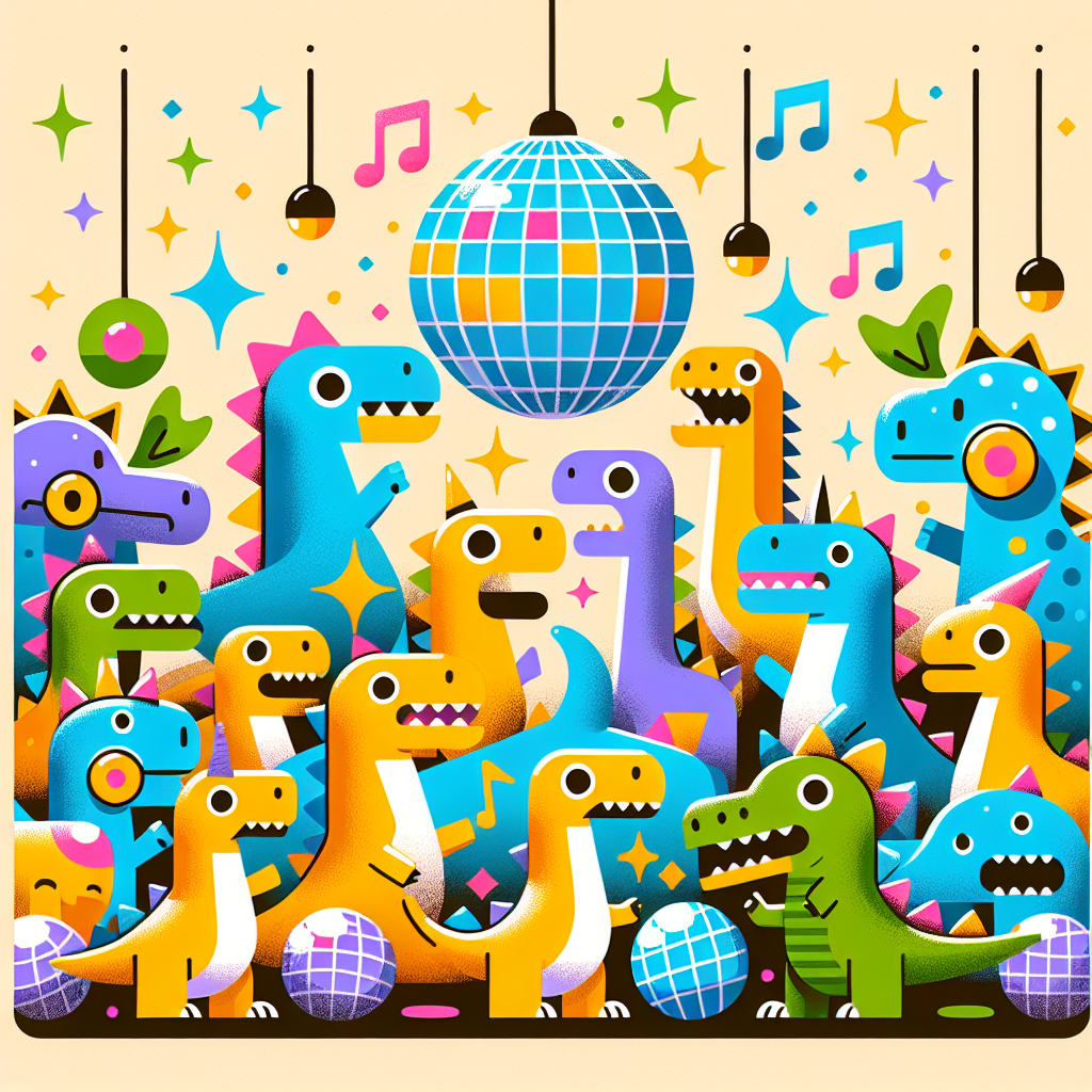 Funky Dino Disco Party Paint By Diamonds Kits