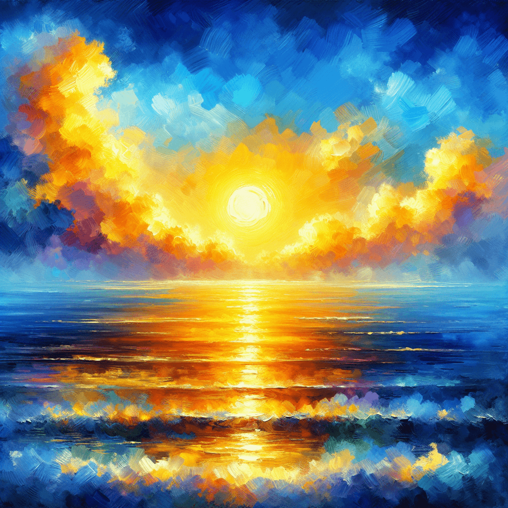 Golden Ocean Horizon Paint By Diamonds Art
