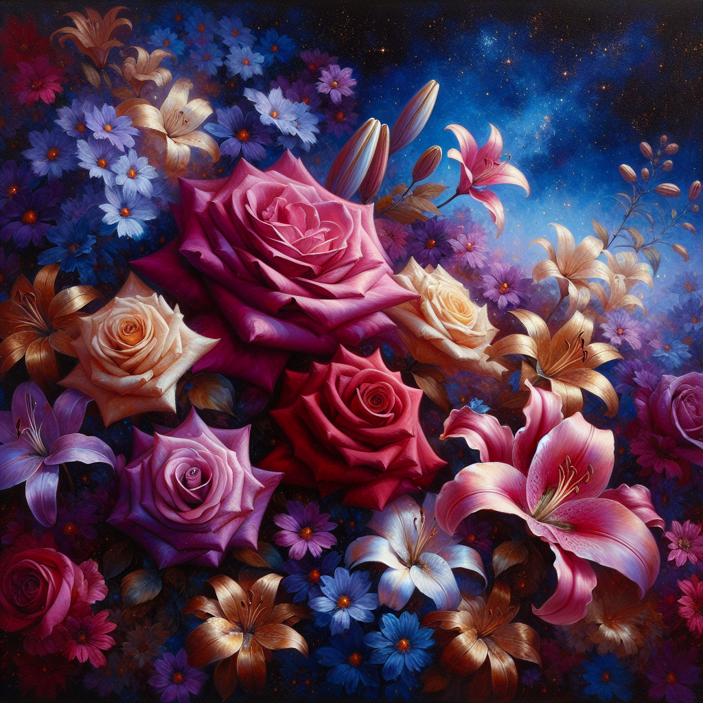 Blooming Midnight Garden DIY Paint By Diamonds