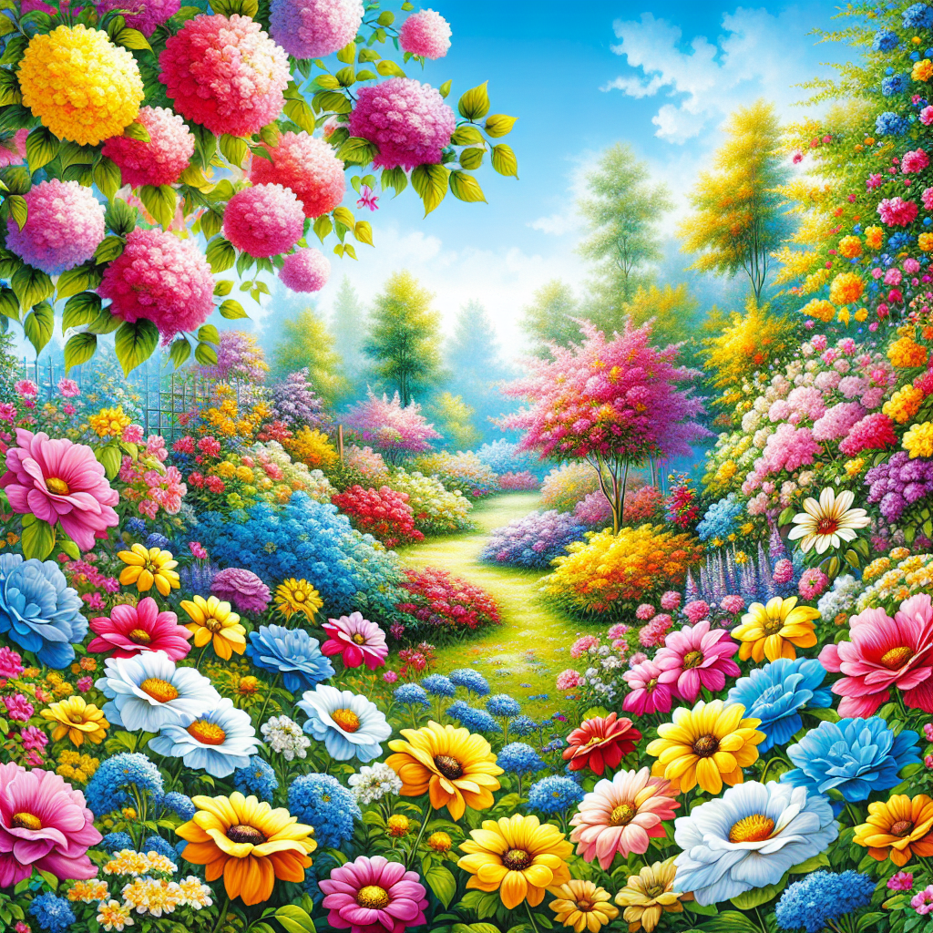 Cheerful Flower Garden Paint By Diamonds Art