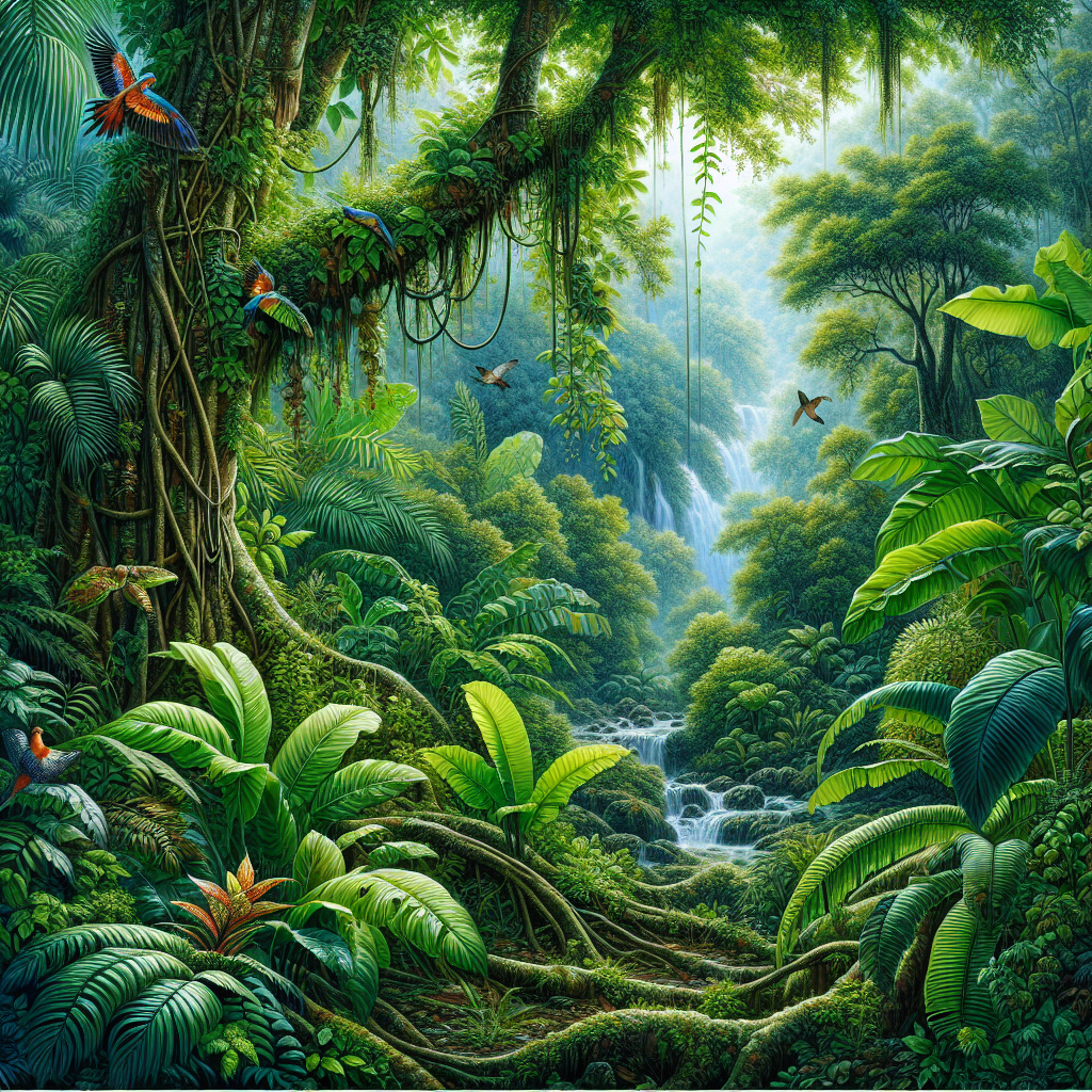 Exotic Rainforest Paradise Painting Diamond Kit