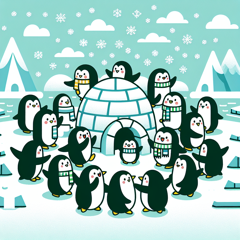 Penguin Igloo Party Paint By Diamonds Art