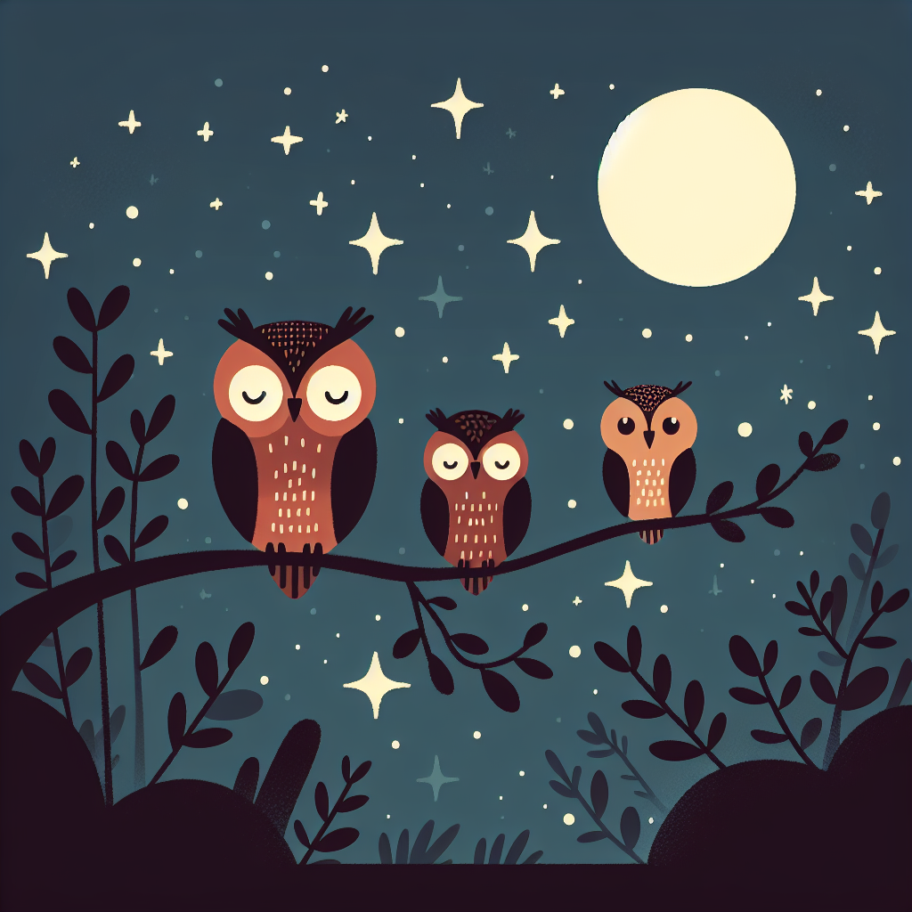Enchanting Evening Owls Painting By Diamonds Kit