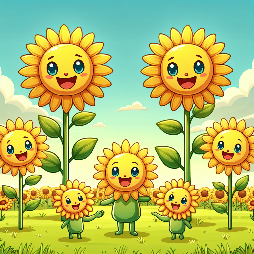Charming Sunflower Family Painting By Diamonds Kit
