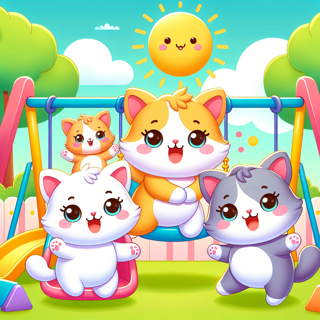 Cuddly Kitten Playground Painting By Diamonds Kit