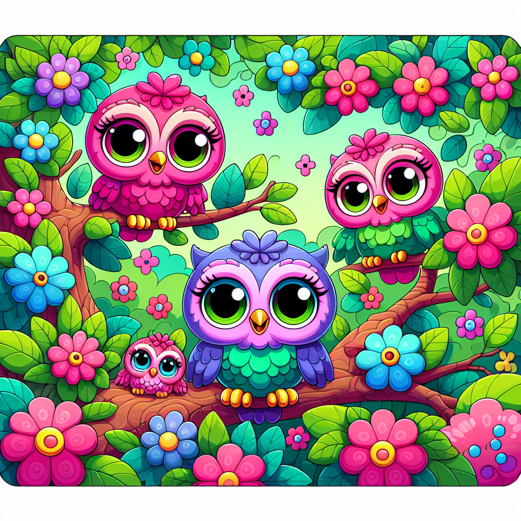 Rainbow Owls Paint By Diamond