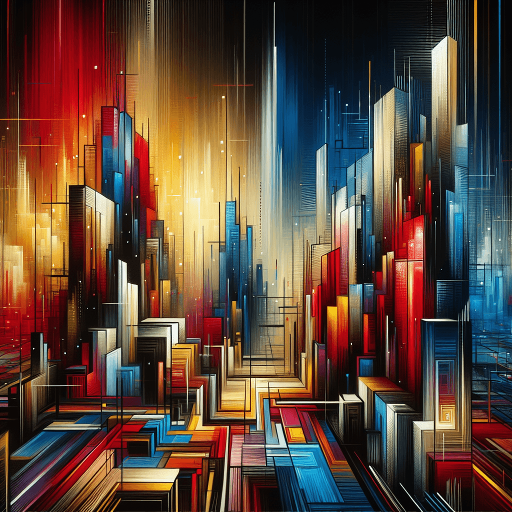 Abstract City Skyline Paint By Diamonds Kits