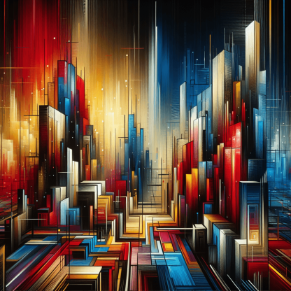 Abstract City Skyline Paint By Diamonds Kits
