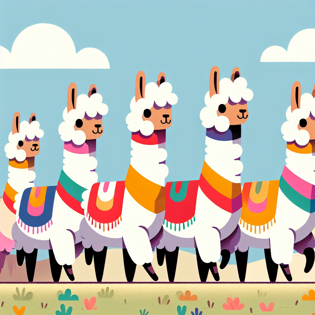 Adorable Alpaca Parade Painting By Diamonds Kit