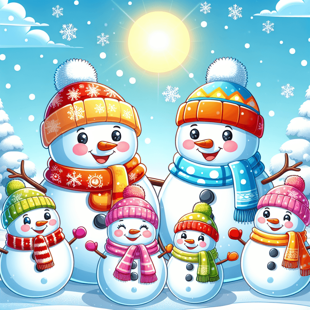 Merry Snowman Family Paint By Diamonds Kits