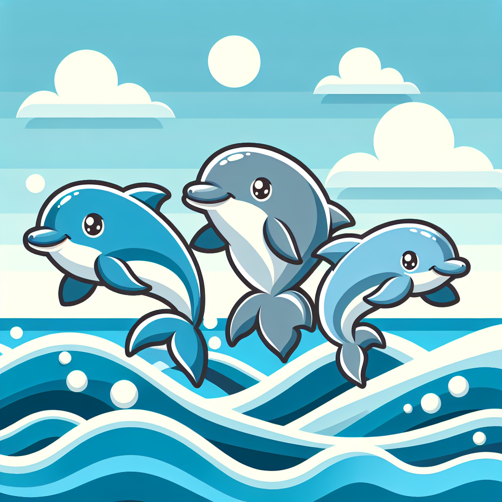 Playful Dolphins' Ocean Splash DIY Paint By Diamonds
