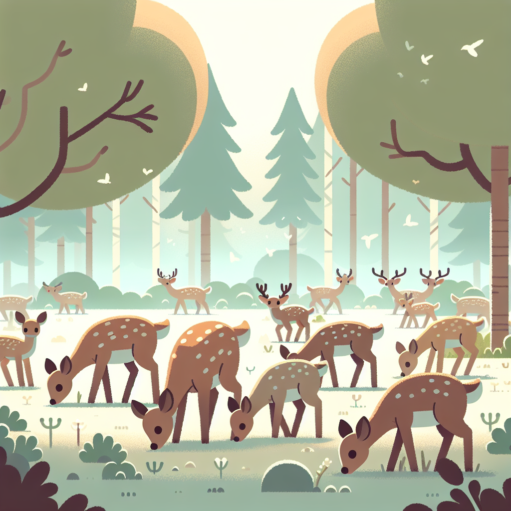 Forest Tranquility With Grazing Deer Paint By Diamond