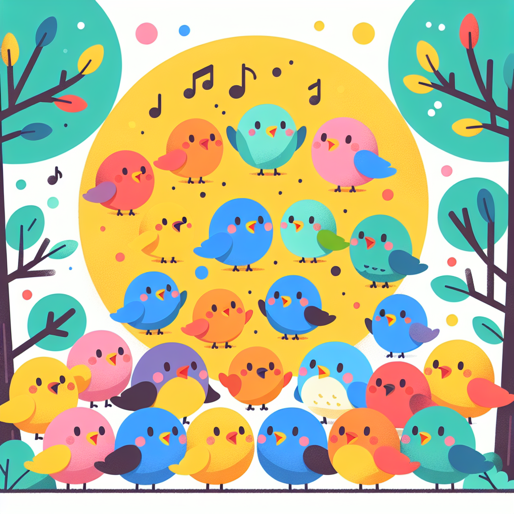 Chirpy Bird Gathering Paint By Diamonds Art