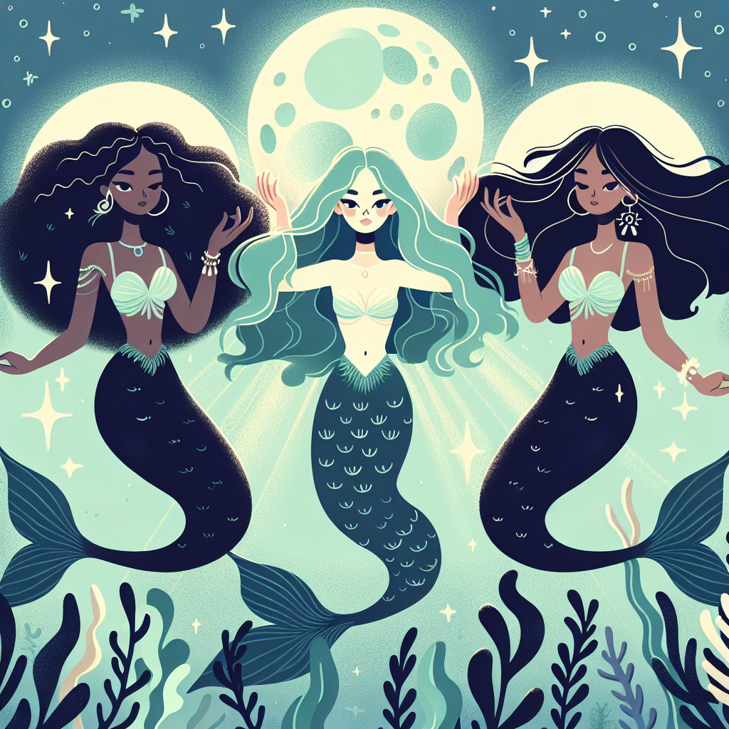 Mermaids' Moonlit Sea Dance Paint By Diamond