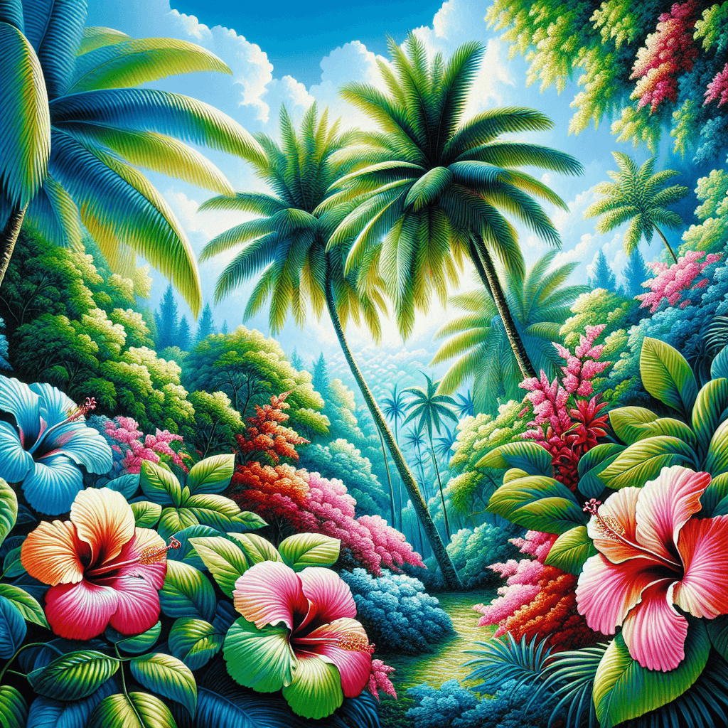 Lush Greenery Oasis Painting By Diamonds Kit