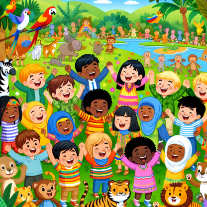Colorful Jungle Party Painting By Diamonds Kit