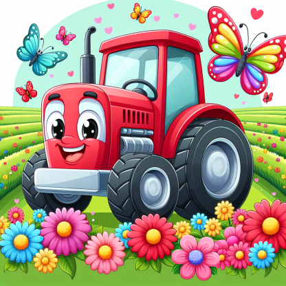 Jolly Tractor Paint By Diamonds