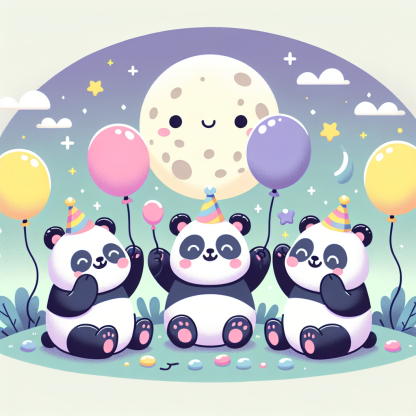 Moonlit Panda Party Paint By Diamonds
