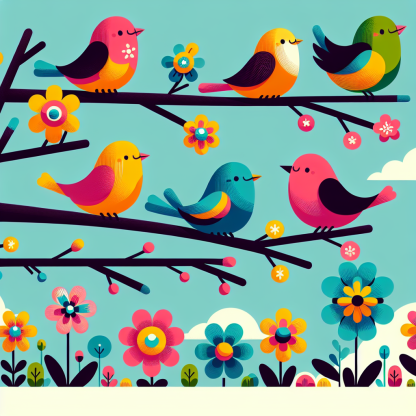 Chirpy Spring Birds DIY Paint By Diamonds