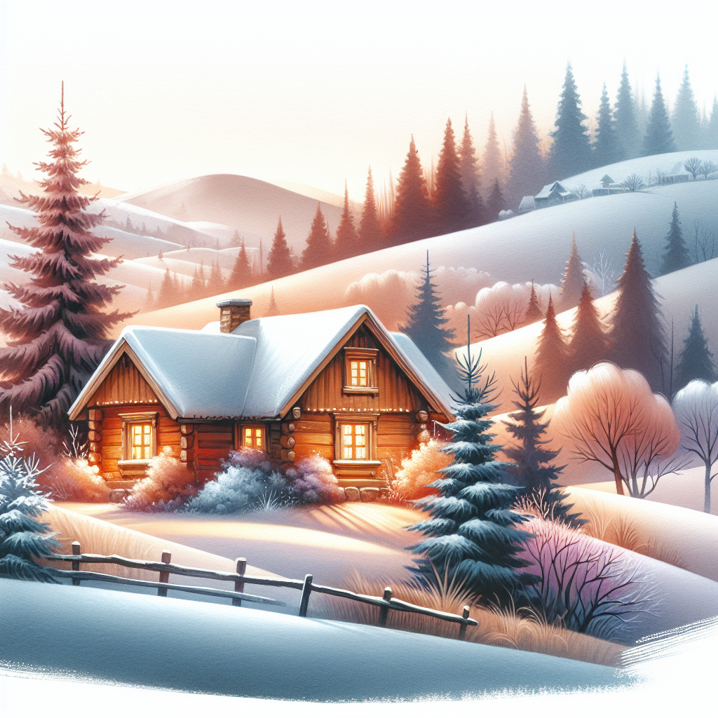 Quiet Winter Cabin Paint By Diamonds Art