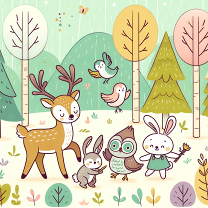 Forest Friends Frolic Diamond Painting