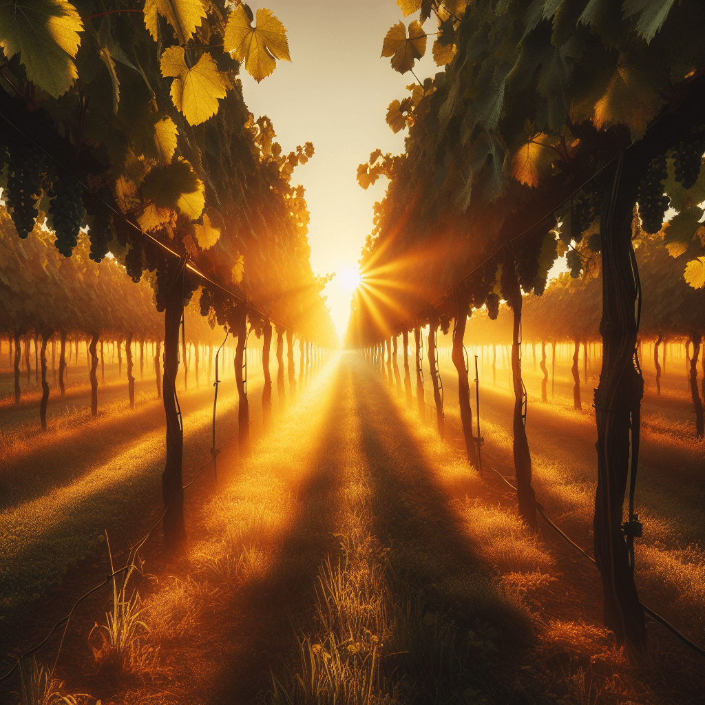 Idyllic Vineyard Sunrise Paint By Diamonds