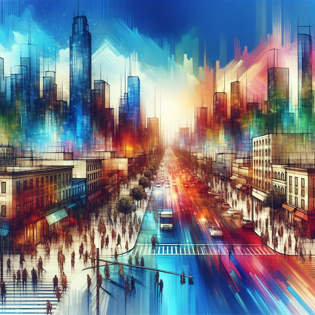 Dynamic Urban Landscape Paint By Diamond