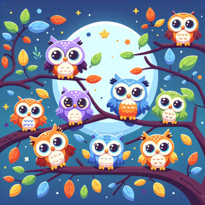 Curious Little Owls Painting By Diamonds Kit