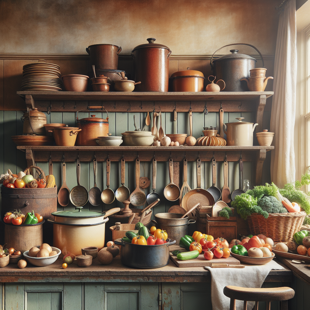 Charming Vintage Kitchen Painting By Diamonds Kit