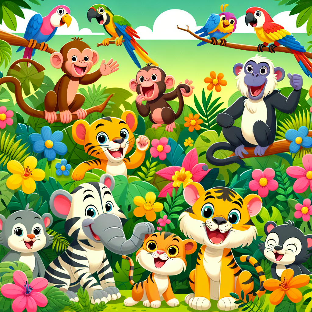 Bouncy Jungle Friends Diamond Painting