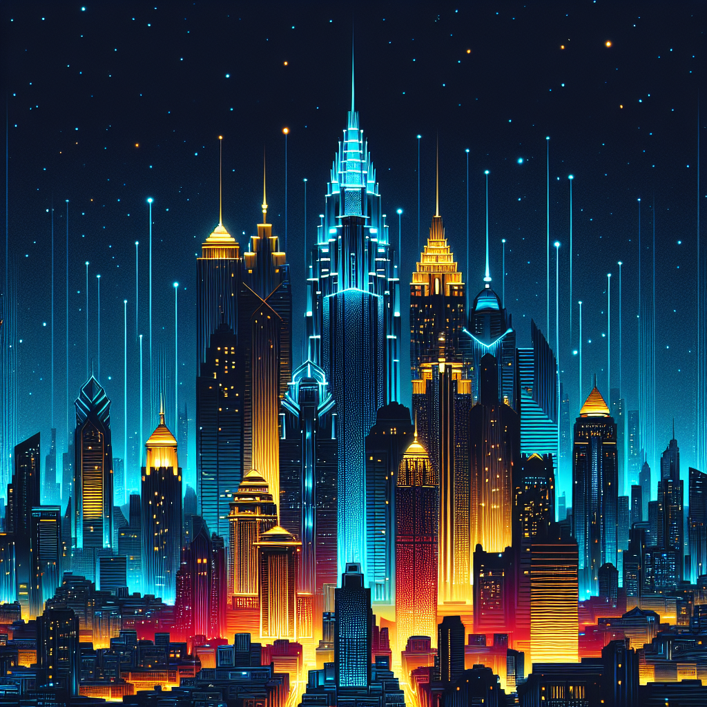 Starry Night Over Cityscape Paint By Diamonds Art