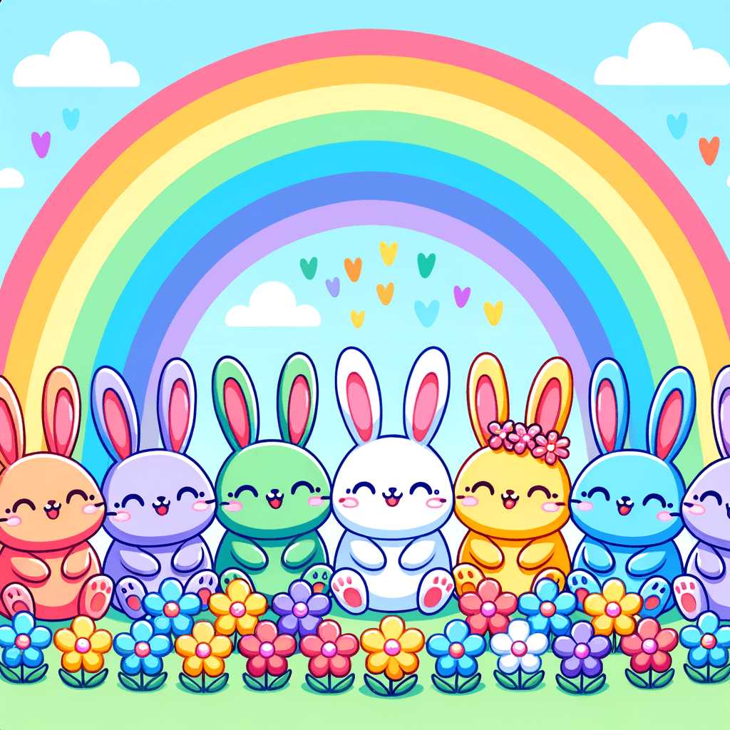 Radiant Rainbow Bunnies DIY Paint By Diamonds