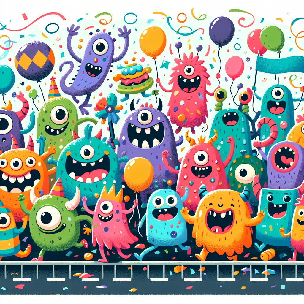 Silly Monsters In A Parade Paint By Color