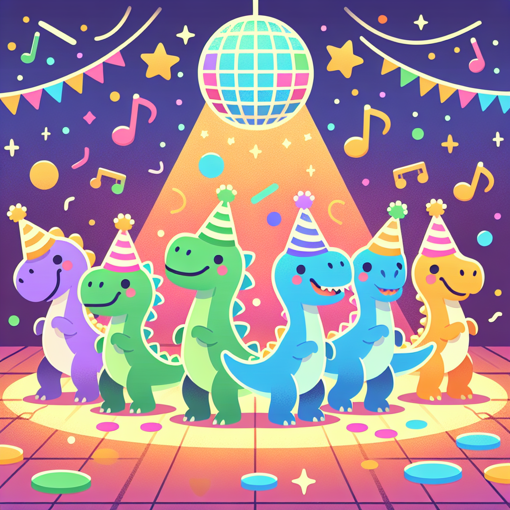 Dinosaurs' Disco Party Painting Diamond Kit