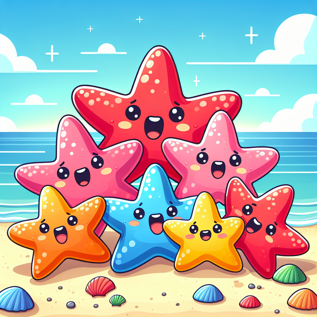 Cheerful Starfish Squad Paint By Color